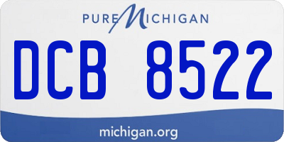 MI license plate DCB8522