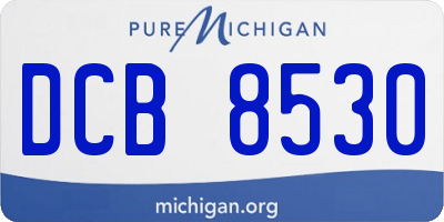 MI license plate DCB8530
