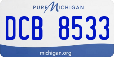 MI license plate DCB8533