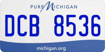 MI license plate DCB8536