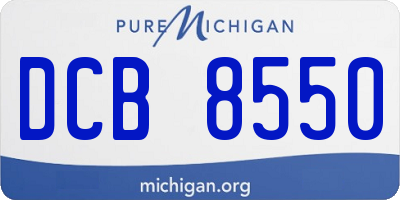 MI license plate DCB8550