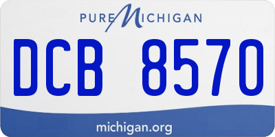 MI license plate DCB8570