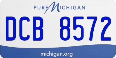 MI license plate DCB8572
