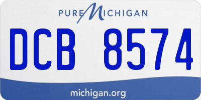 MI license plate DCB8574