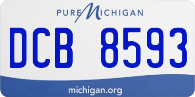 MI license plate DCB8593