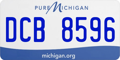MI license plate DCB8596