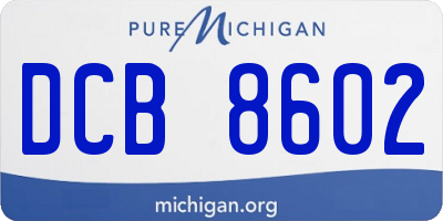 MI license plate DCB8602