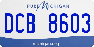 MI license plate DCB8603