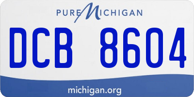 MI license plate DCB8604