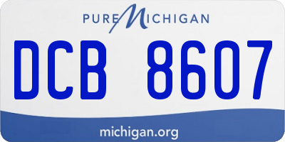 MI license plate DCB8607