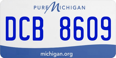 MI license plate DCB8609