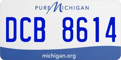 MI license plate DCB8614