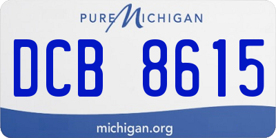 MI license plate DCB8615