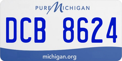 MI license plate DCB8624