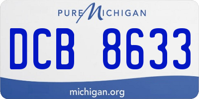 MI license plate DCB8633