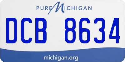 MI license plate DCB8634