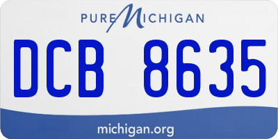 MI license plate DCB8635