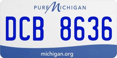 MI license plate DCB8636