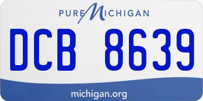 MI license plate DCB8639