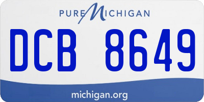 MI license plate DCB8649