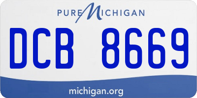 MI license plate DCB8669