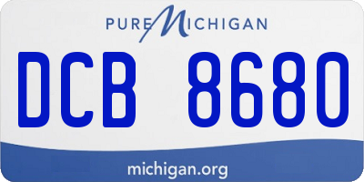 MI license plate DCB8680