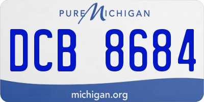 MI license plate DCB8684