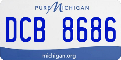 MI license plate DCB8686