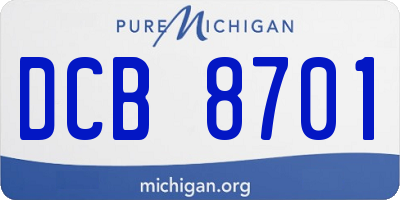 MI license plate DCB8701