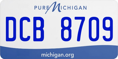 MI license plate DCB8709