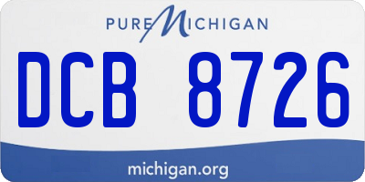 MI license plate DCB8726