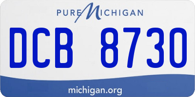 MI license plate DCB8730