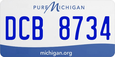 MI license plate DCB8734