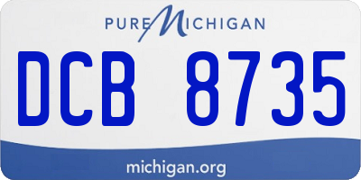 MI license plate DCB8735