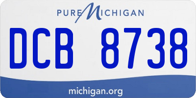 MI license plate DCB8738