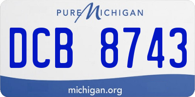 MI license plate DCB8743