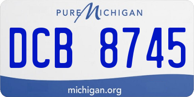 MI license plate DCB8745