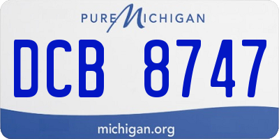MI license plate DCB8747