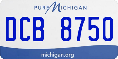 MI license plate DCB8750