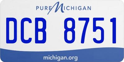 MI license plate DCB8751