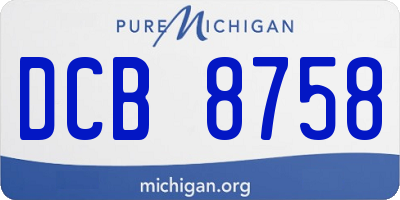 MI license plate DCB8758