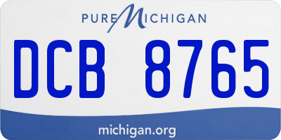 MI license plate DCB8765