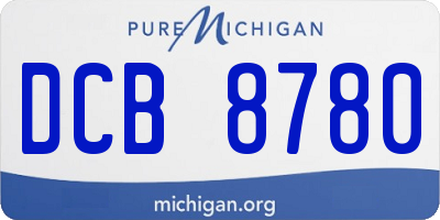 MI license plate DCB8780