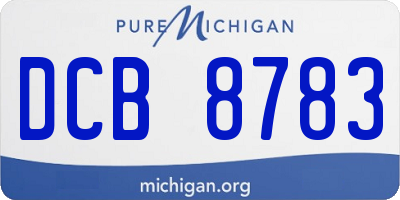MI license plate DCB8783
