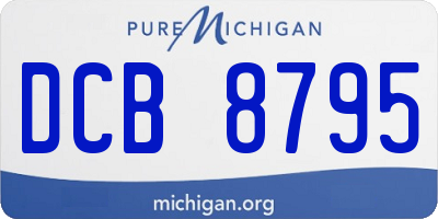 MI license plate DCB8795