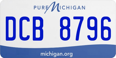 MI license plate DCB8796