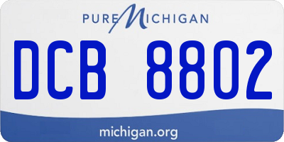 MI license plate DCB8802