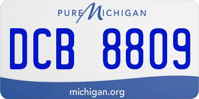 MI license plate DCB8809