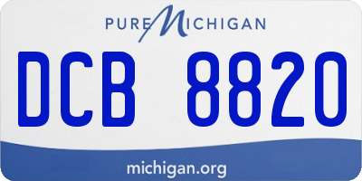 MI license plate DCB8820