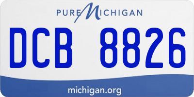 MI license plate DCB8826